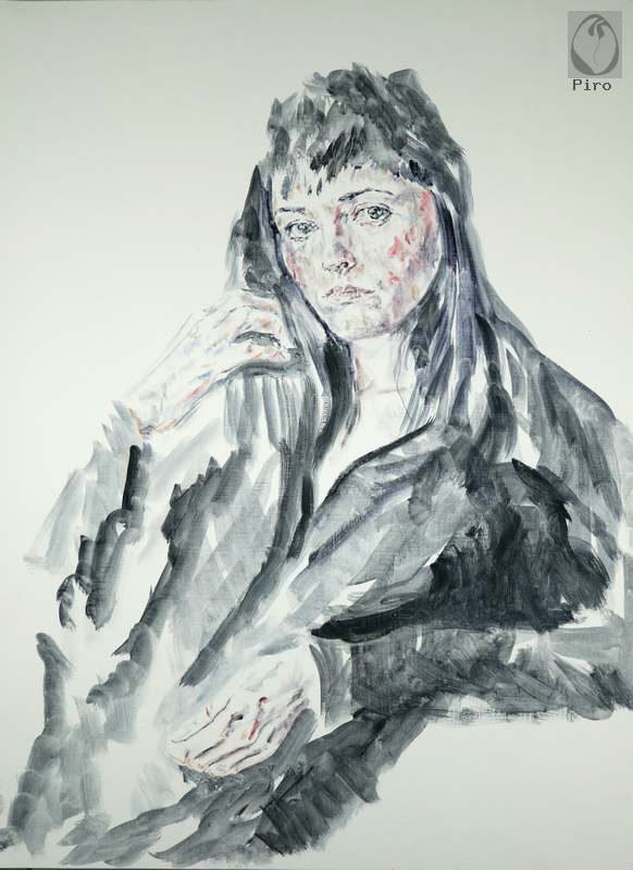 oil on paper - olio su carta di Piro
